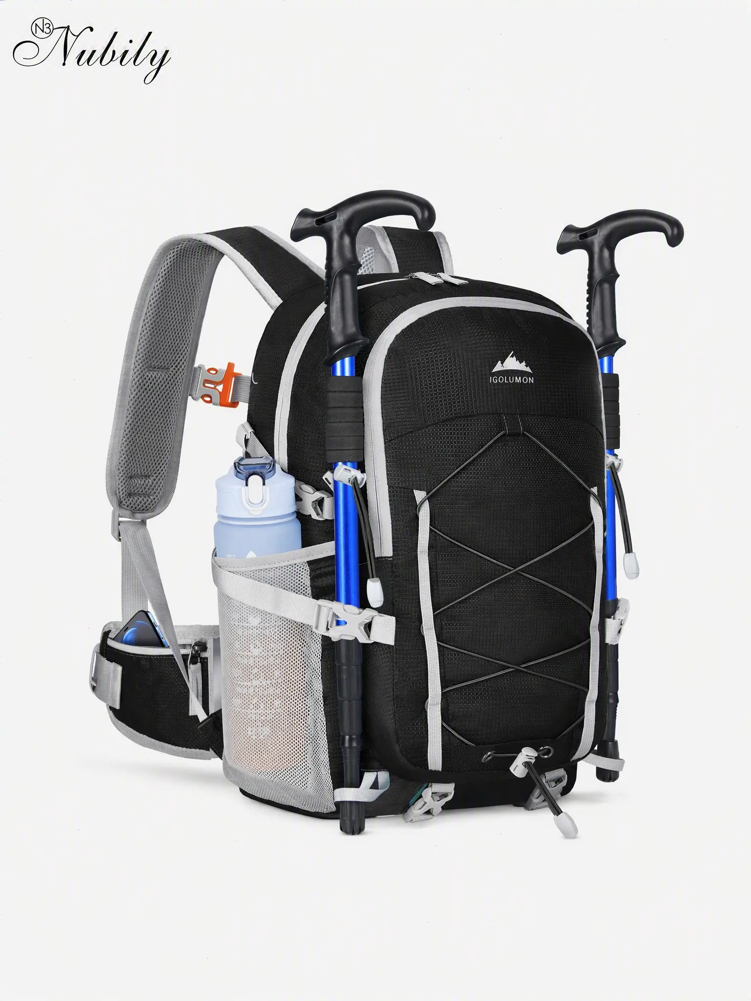 Hiking Backpack 40L, Packable Hiking Daypack for Men Women, Waterproof Lightweight Foldable Camping Backpack, Ideal for Outdoor Adventures