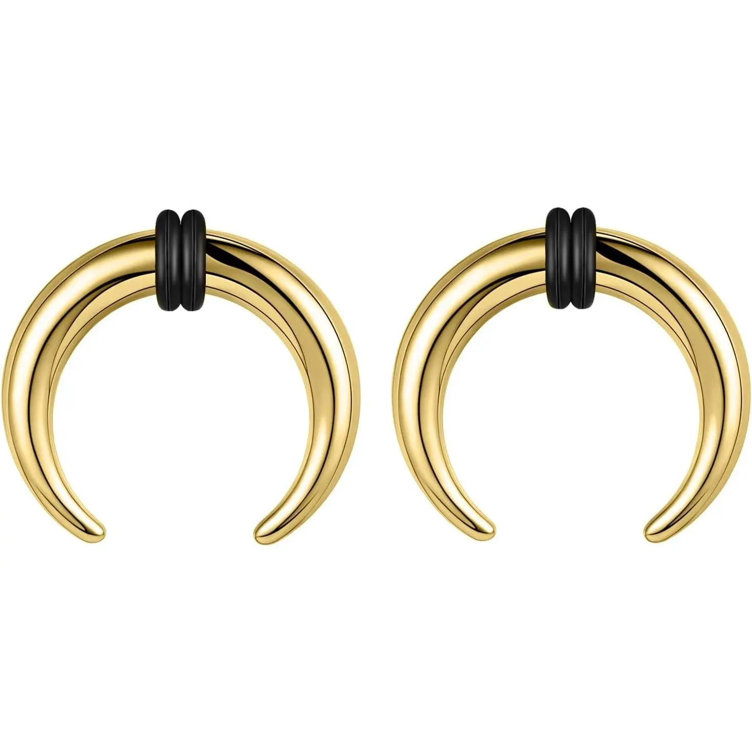 2 Pcs Buffalo Pincher Taper Septum Rings - 2G 4G 6G 8G 10G 14G 16G Horseshoe Stretcher Expander Piercing for Stretching Nose Ear Gauge(Gift)