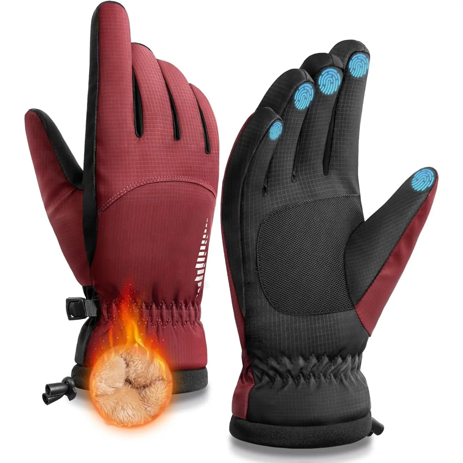 Baby Unisex Functional Cold Weather Gloves - Thermal Fabric, Touchscreen Tips, Waterproof, Windproof, Multi-Purpose for Cycling Hiking Outdoor Sports Daily Use