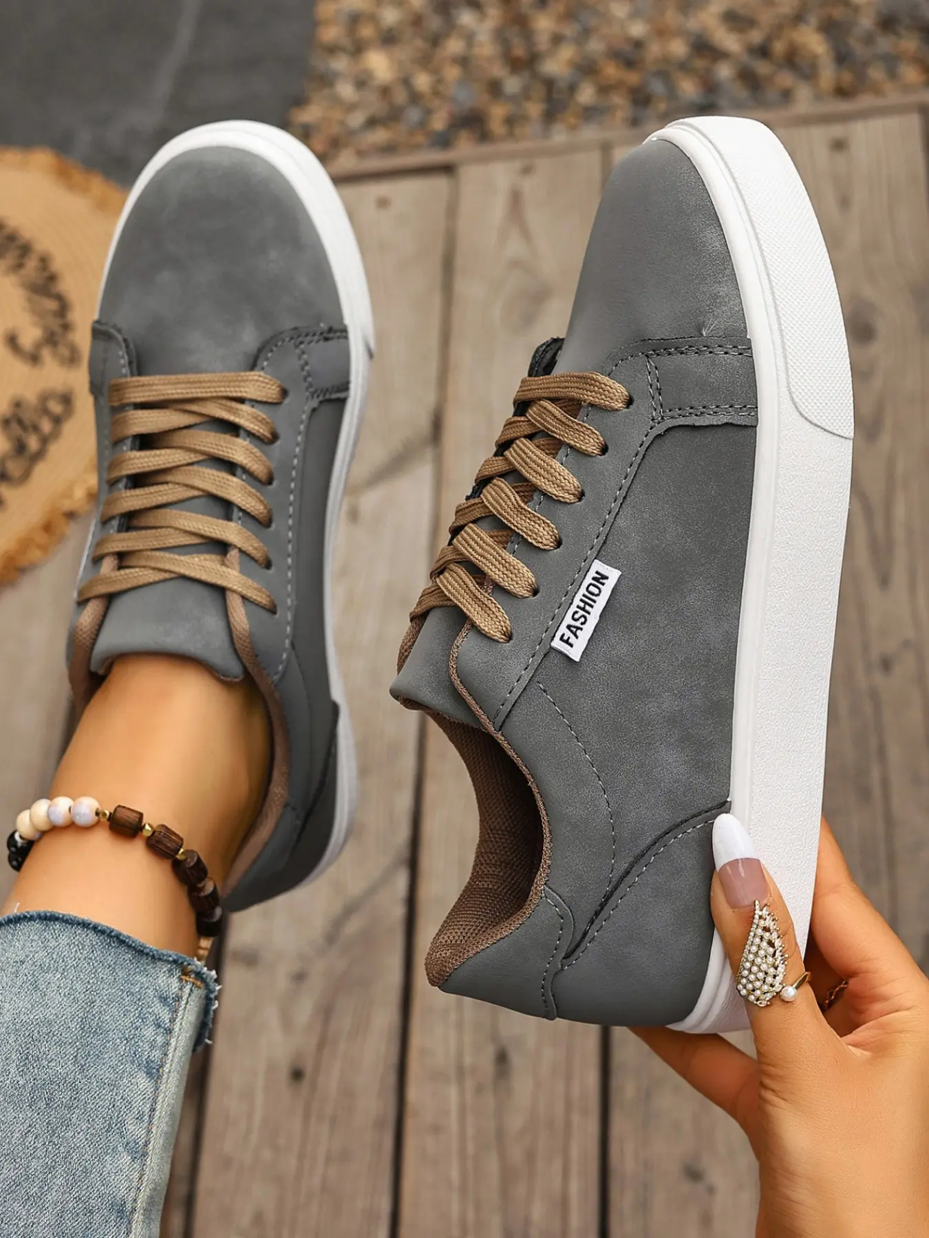 Women's PU Leather Thick Sole Sneakers, Platform Heel Height Boost Slimming, Comfortable Soft Bottom, Spring Fall Fashion Basics