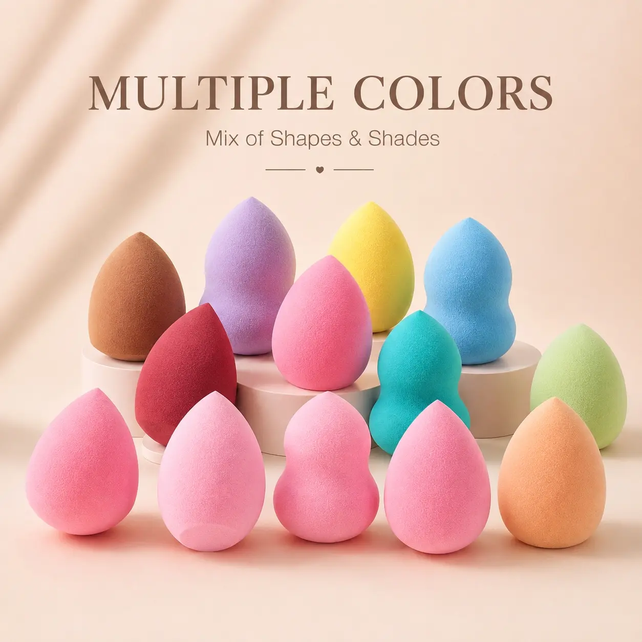 Makeup Sponge, 3 Shape Options, Teardrop Gourd and Angled Cut Design, Soft Wet & Dry Beauty Blender for Foundation, Concealer and Daily Makeup