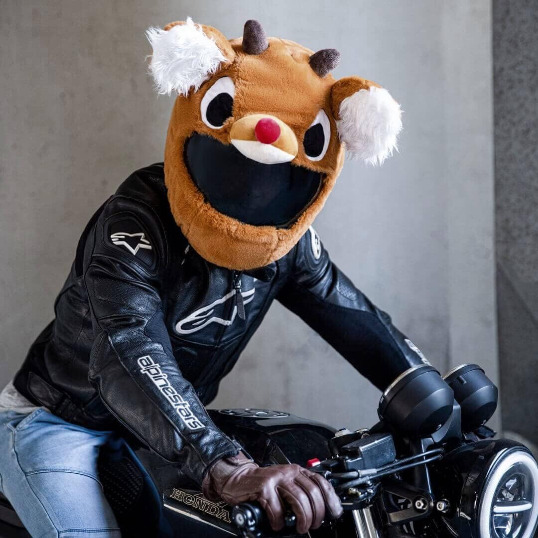 Moto Loot Reindeer Motorcycle Helmet Cover Fun Festive Ride Accessory Gift for Adults Men Women Helmet Not Included