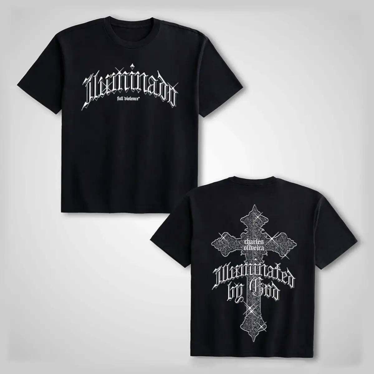 Men's "Illuminated by God" Graphic T-Shirt - 100% Soft Cotton, Casual Fitted Cut, Streetwear for Gym & Everyday Comfort, Christian Menswear, Chinese New Year Apparel