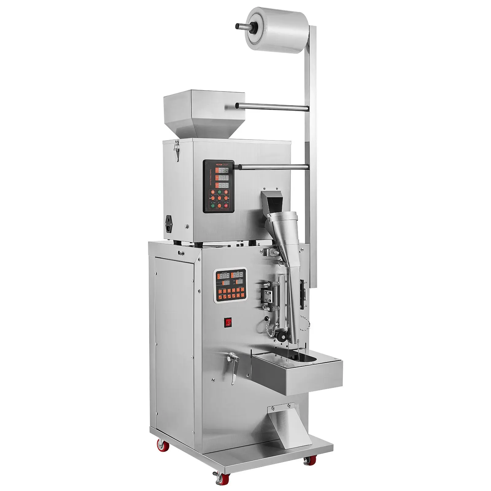 toolupgrade VEVOR Automatic Particle Packaging Machine, 0.002-0.22lbs/1-100g, Multi-Function Automatic Fill Pouch Powder Sachet Weighing Filling Machine for Tea Seeds, Grains, Flour, Beans, Glitter