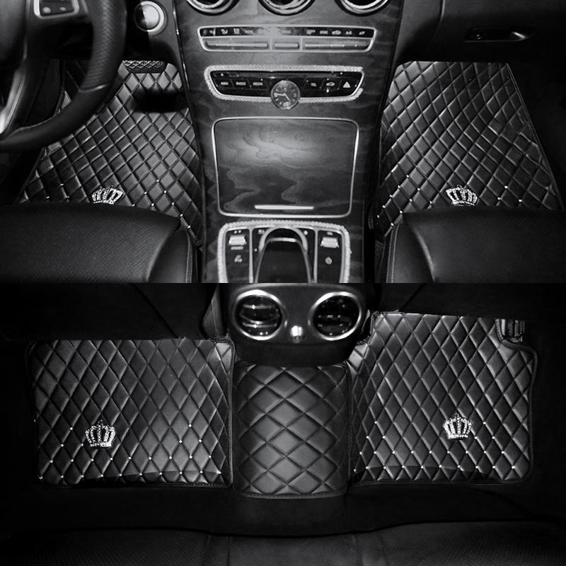 Car Floor Mat, 5 Counts/set Rhinestone Decor Vehicle Interior Floor Mat, Universal Car Interior Accessories for Women & Men, Car Accessories
