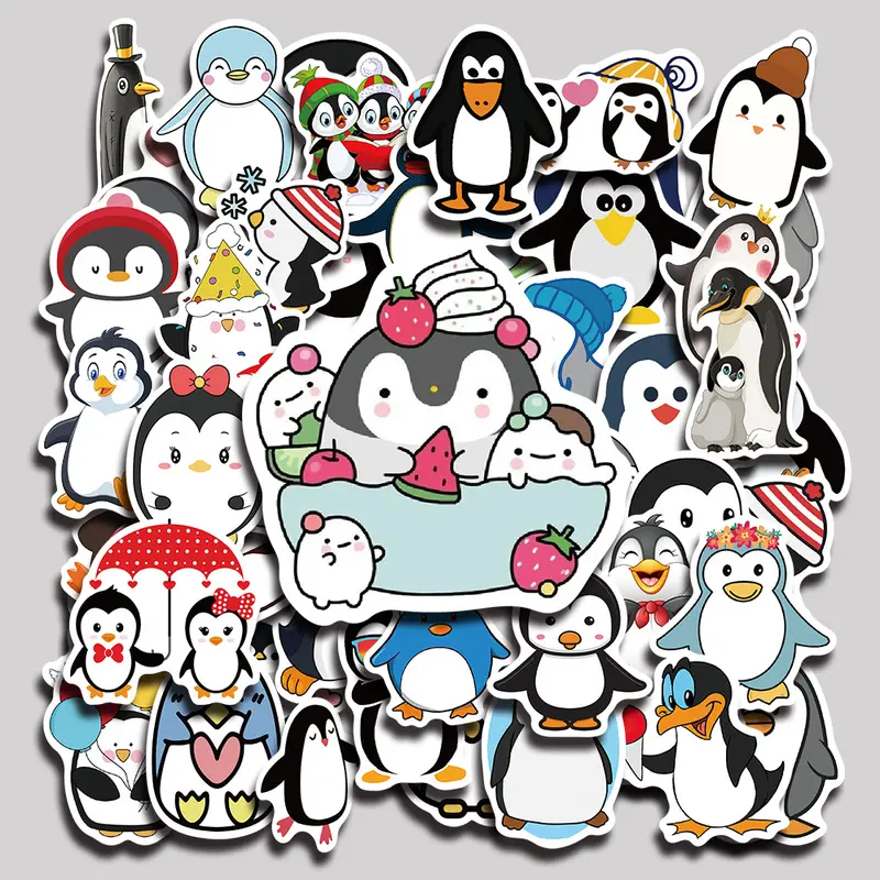 50PCS Penguin 2 Aesthetic Vinyl Stickers Pack for Laptop Water Bottle Phone Case Skateboard Journal Scrapbook DIY Decoration