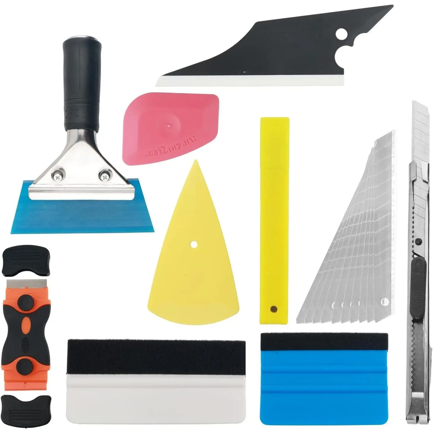 18PCS Multi-Function Car Window Tint Kit Includes Scraper Felt Scraper Mini Vinyl Scrapers and Cutting Knife with Blade Professional Tint Kits for Cars