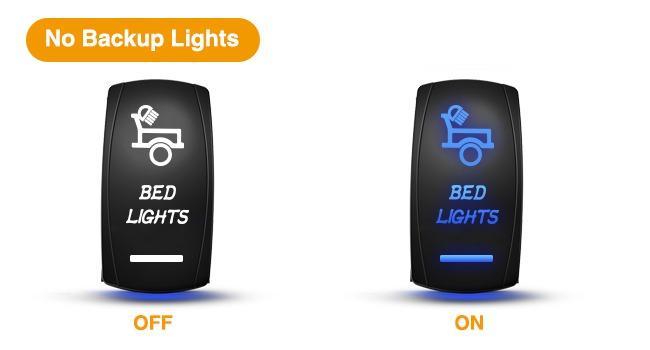 Nilight Bed Lights Rocker Switch Led Light Bar 5 Pin Laser On Off SPST switches 20A/12V 10A/24V for Truck Pickup Rock Cars Boats Cargo Camper Van RVs