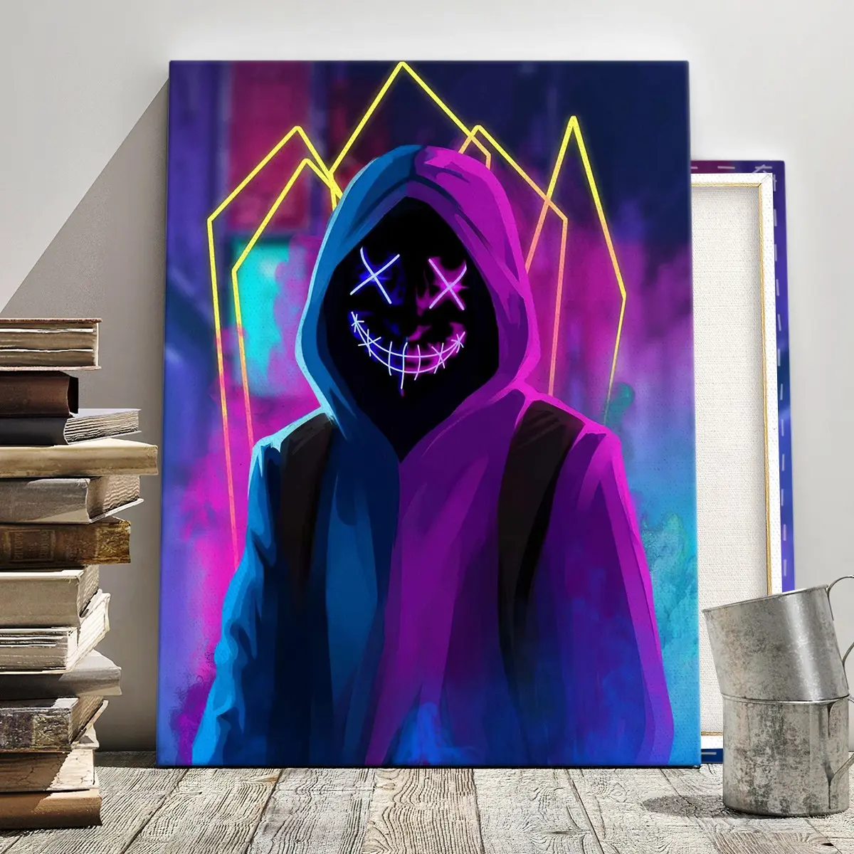 Cyberpunk Ghost Face Esports Art Poster, Modern Wall Decor, Waterproof Canvas Print, Ideal for Living Room, Bedroom, Office