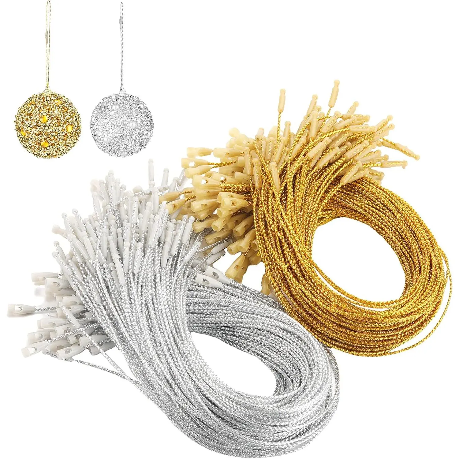 400 count Christmas Ornament Hooks Hangers, White, 400 count