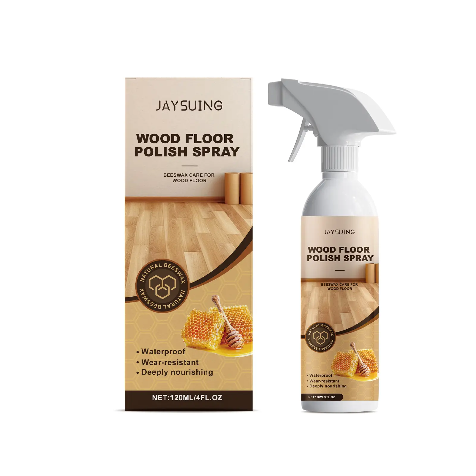 Jaysuing Wood Floor Beeswax Care Spray Wood Floor Cleaning Polishing Care Scratch Repair Maintenance