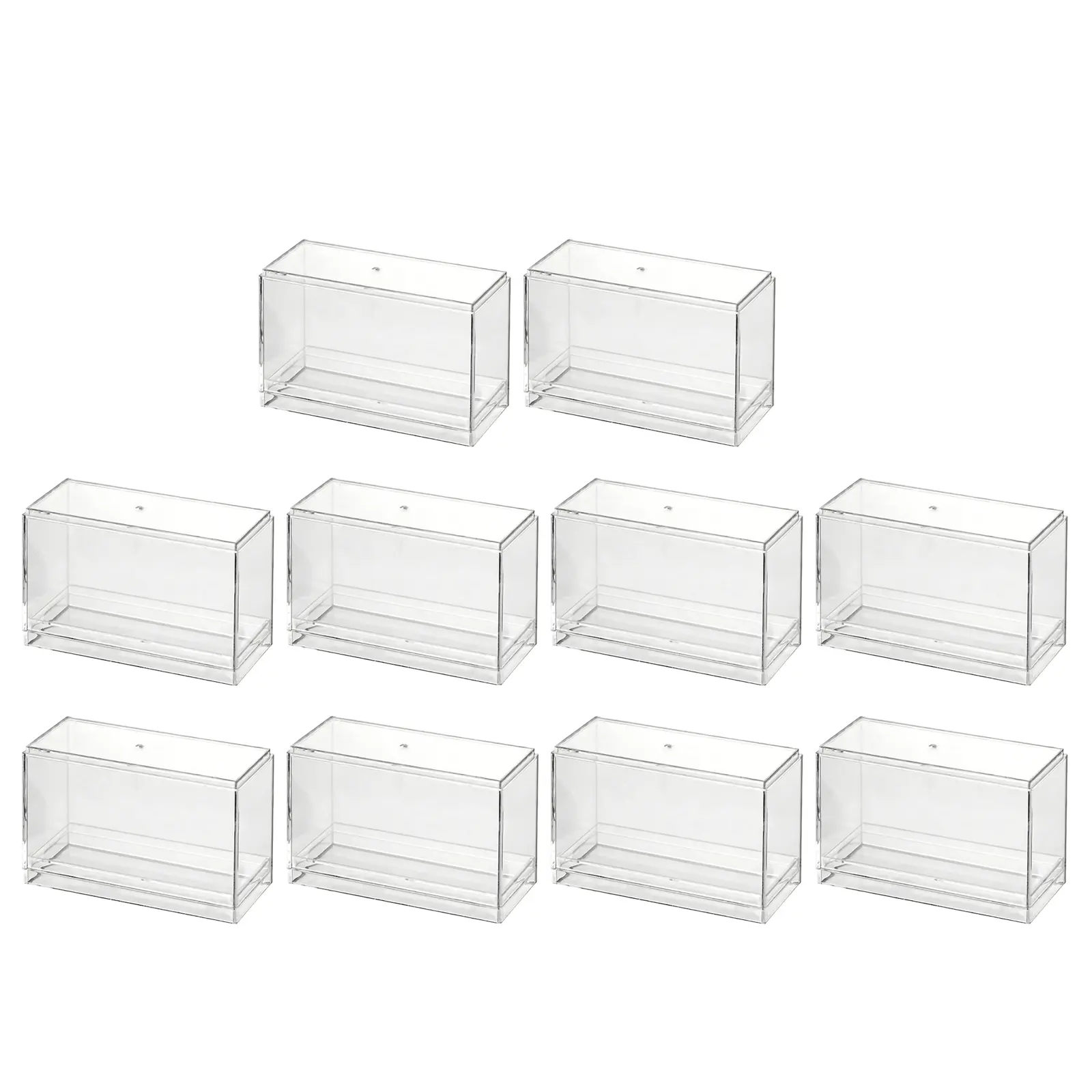 10Pcs Acrylic Display Cases Smooth Cover Organiser, Transparent Dustproof Storage Boxes (90*40*57mm) for 1:64 Scale Diecast Vehicles, Home Supplies Room Decor Storage Holders & Racks