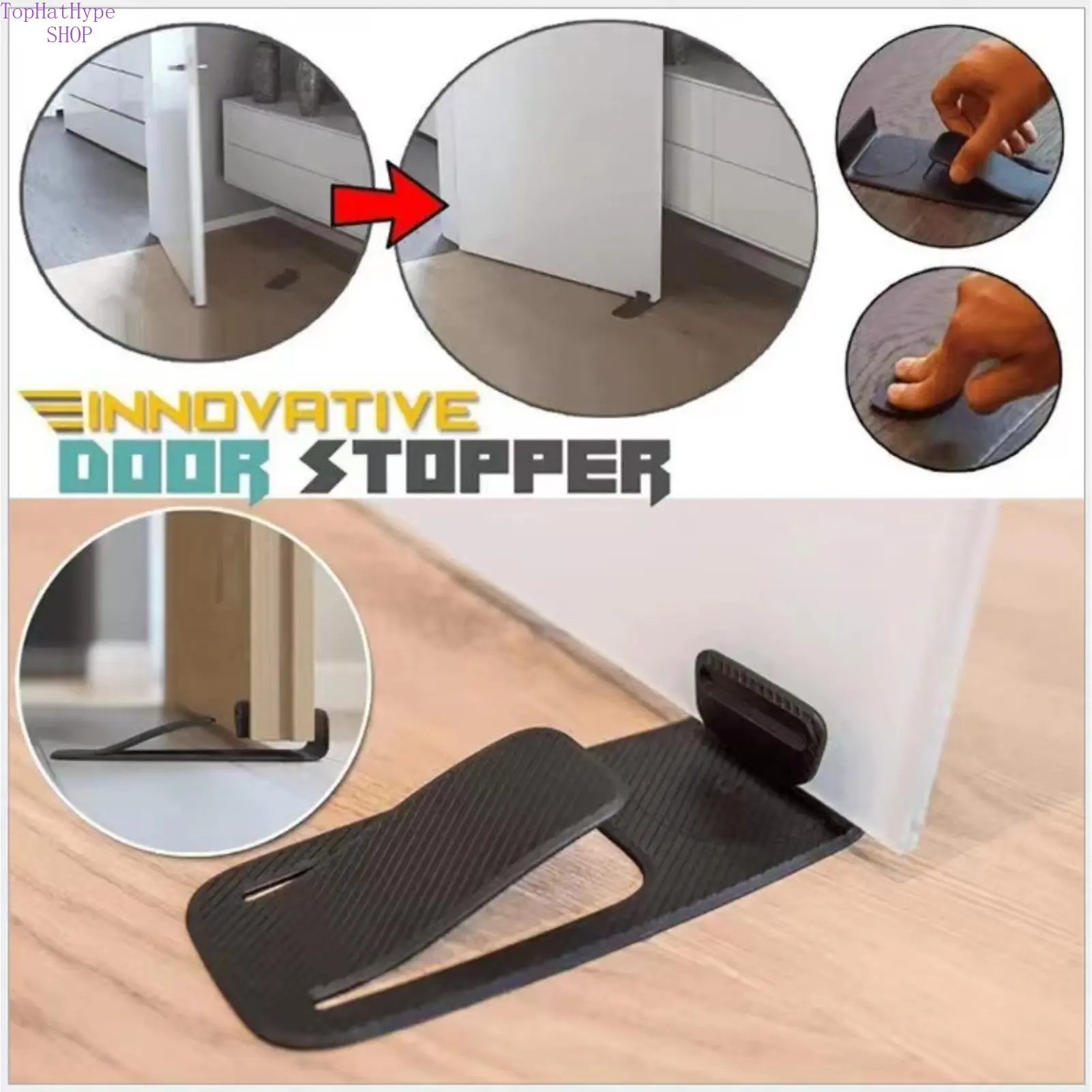 4-pack baby safety doorstops, anti-pinch doorstops, invisible multi-functional doorstops, windproof and shock-absorbing door wedges, creative home safety protection, suitable for children's bedrooms and bathroom interior doors.
