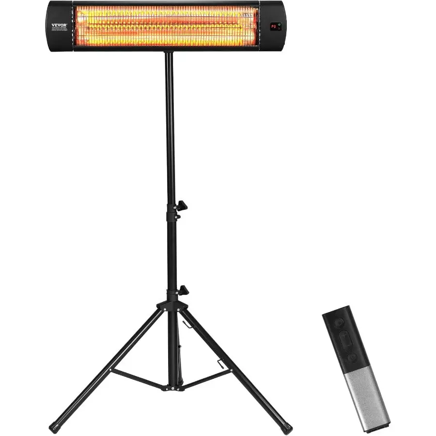 VEVOR Infrared Heater, 1500W Remote Control Electric Space Heater, LED ...