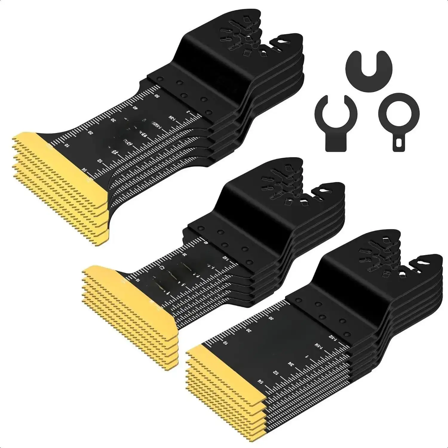 16Pcs Titanium Oscillating Multitool Blades for Wood/Nail/Plastic Cutting, Universal Fit for Dewalt, Ryobi, Bosch, Milwaukee