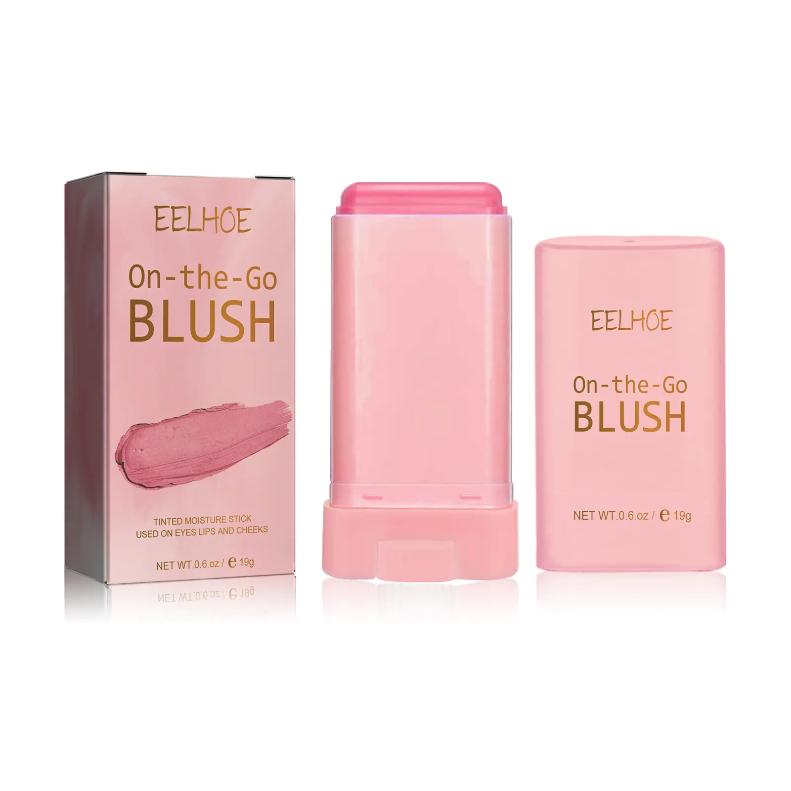 Coconut Oil Cosmetic Blend Blush Stick - Brightening Primer, Solid Contouring, Natural Nude Color, Waterproof, Lightweight, Multi-Functional Makeup