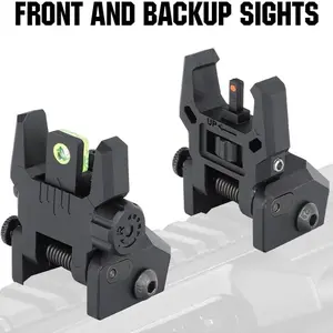 Foldable Flip Up Fiber Optic Sights, Backup Sight Polymer Fiber A15, Durable Design for Enhanced Accuracy, Ideal for Shooting Enthusiasts
