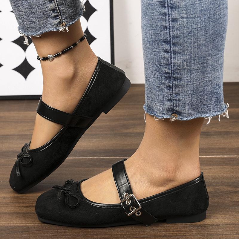 Trendy Women Mary Jane Ballet Flats Elegant Bow Knot Slip On Shoes Lightweight Flexible Sole for All Day Comfort Casual Wear Round Toe Flat