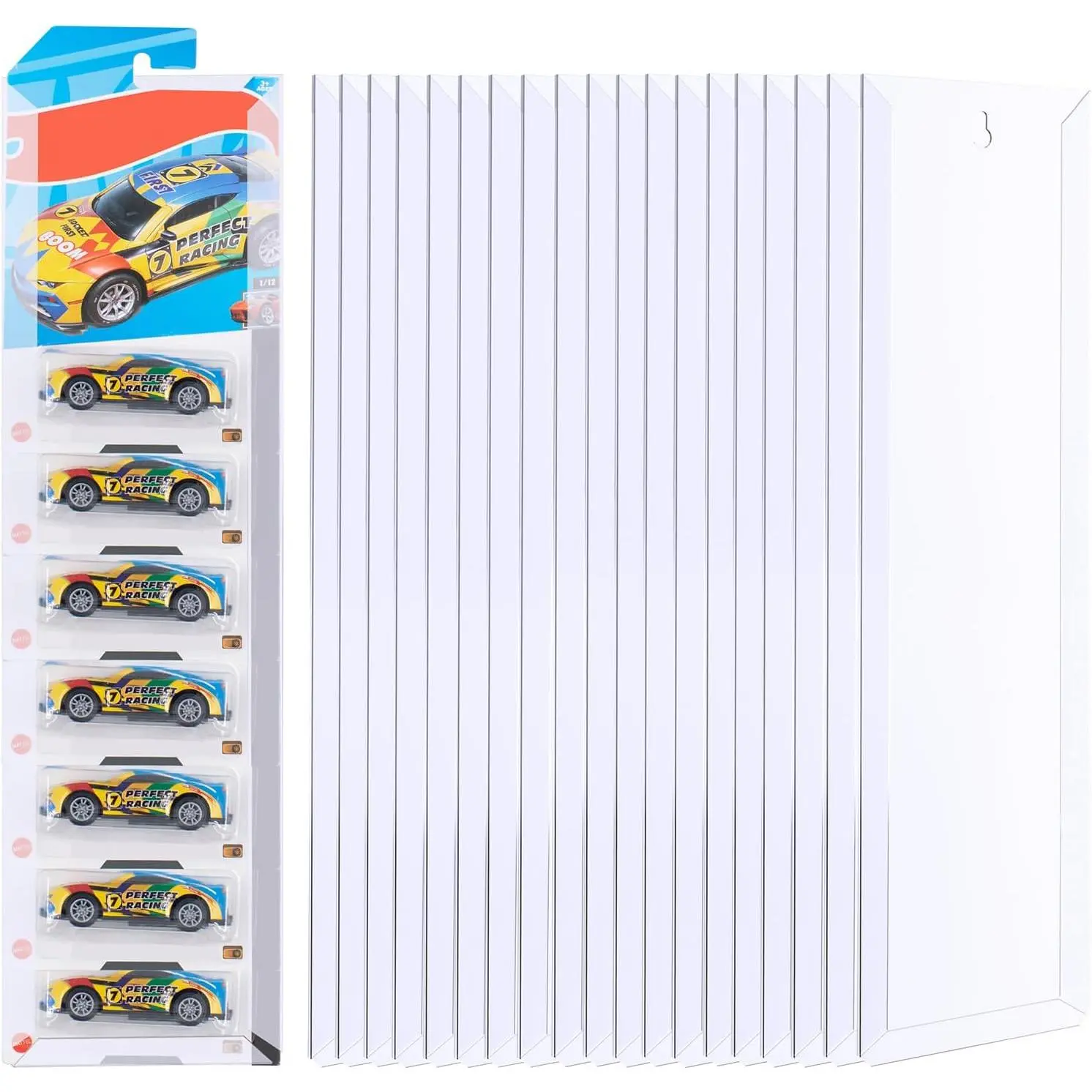 10 PCS Model Car Display Case Wall Mount 4.4"" Wx16.7 H, Diecast Blister Packed Toy Car Organizer Holds Up to 100 Cars, Compatible with Packaged Cars Display Shelf Rack Wall Storage