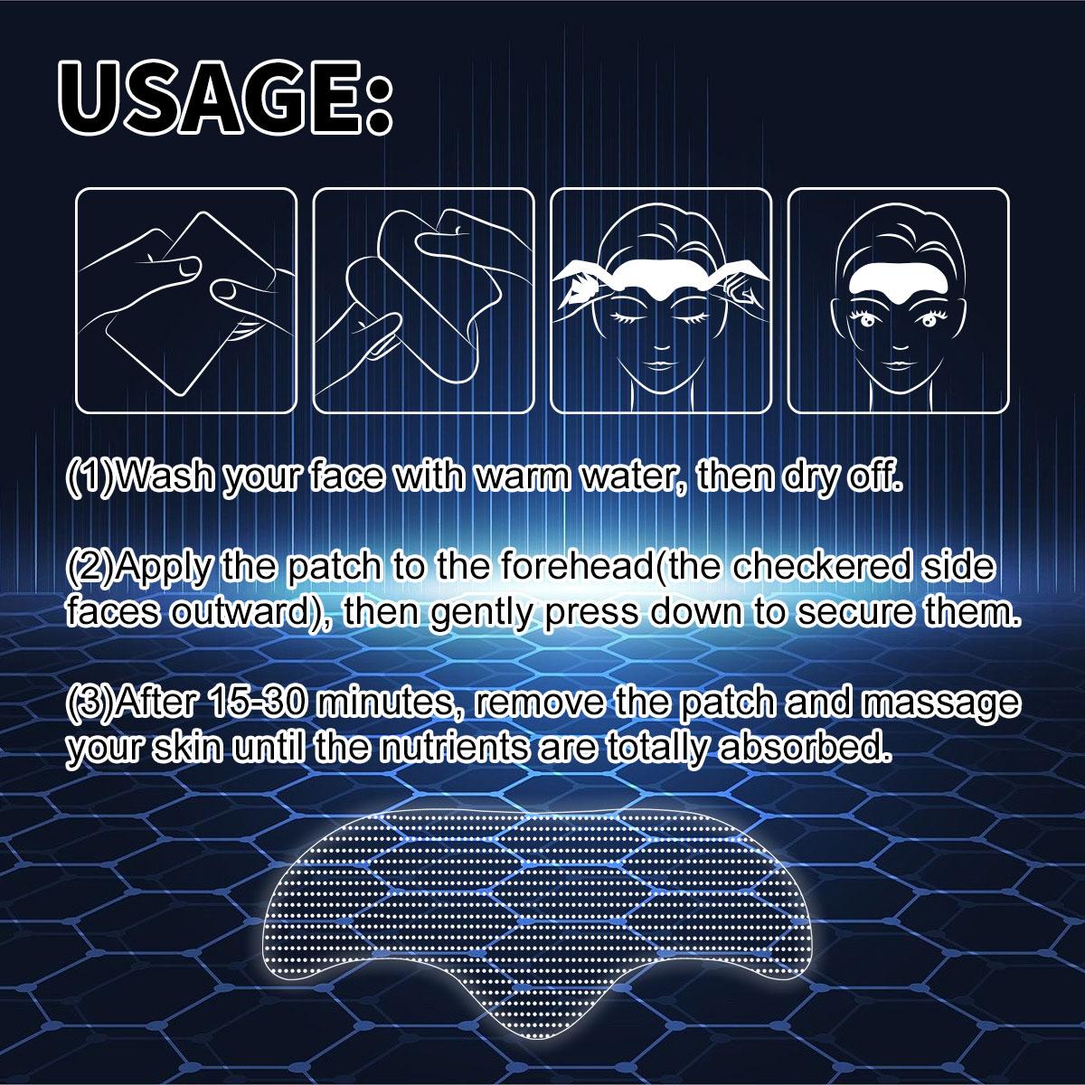 ILISYA Men's Black Energy Forehead Patch 1 box, Anti Wrinkle, fade ...