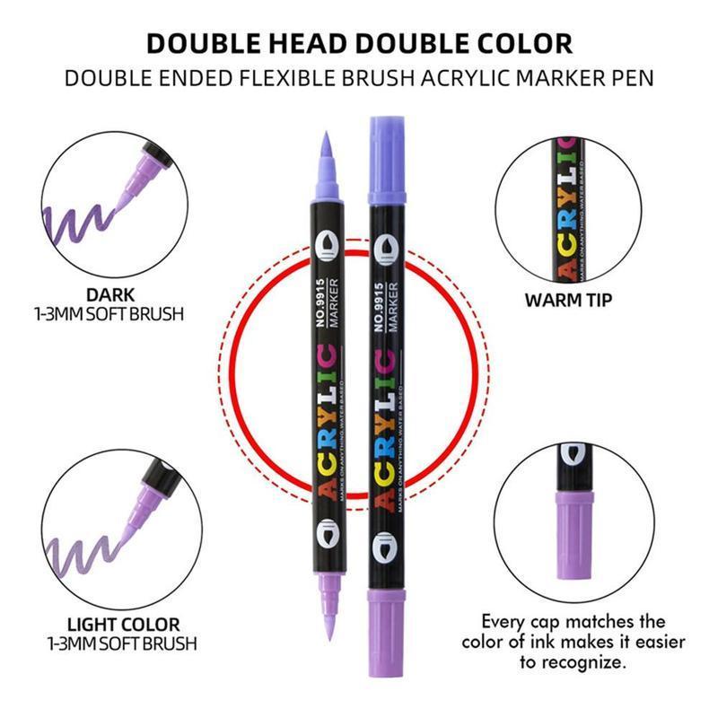 Acrylic Paint Marker Pen Set, 1 Set 12/24/36pcs Double Tip Double Color Quick Dry Waterproof Acrylic Paint Drawing Marker Pen, Crafts Art Supplies for Rock Painting, Wood, Canvas, Stone, Glass #GLOBAL PICKS Acrylic Paint Marker Pen Set, 1 Set 12/24/36pcs Double Tip Double Color Quick Dry Waterproof Acrylic Paint Drawing Marker Pen, Crafts Art Supplies for Rock Painting, Wood, Canvas, Stone, Glass #GLOBAL PICKS