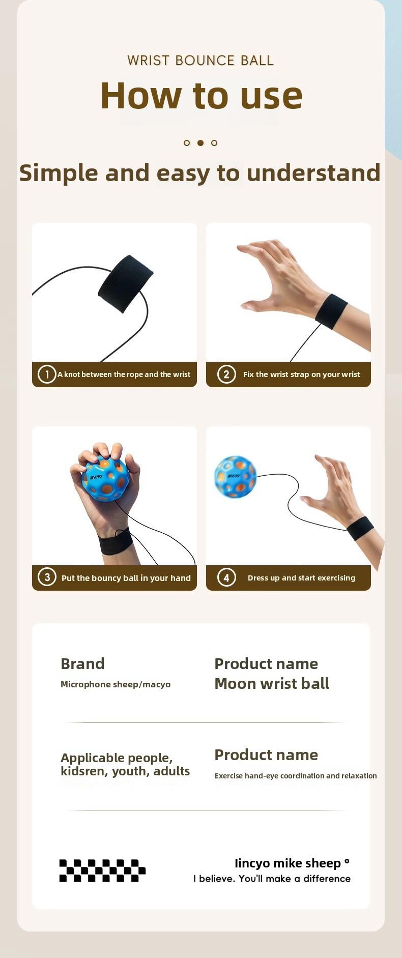 THE WELL KEPT Foam Moonstone Dimple Ball - Stress Relief Toy to Improve Reaction Time & Hand-Eye Coordination