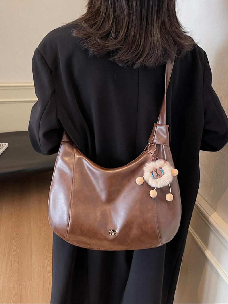 Women's Elegant Solid Color Tote Bag, Fashionable Large Capacity Shoulder Bag for Daily Used, Casual Trendy Versatile High-quality Daily Commuting Bag