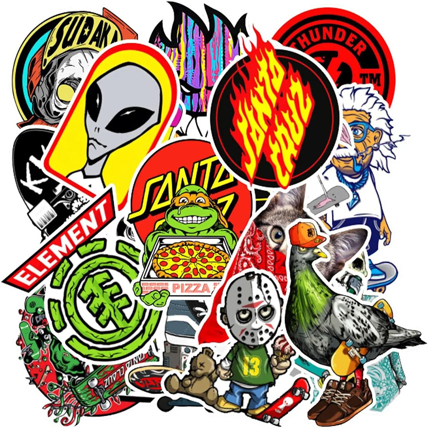 100 PCS Cool Stickers Pack,Vinyl Waterproof Stickers for Water Bottles Skateboard Laptop Luggage Computer Bike Phone, Stickers for Adults