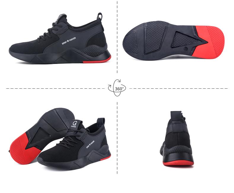 Steel Toe Work Safety Shoes  Work Sneakers Breathable Lightweight Indestructible Shoes Men Safety Shoes