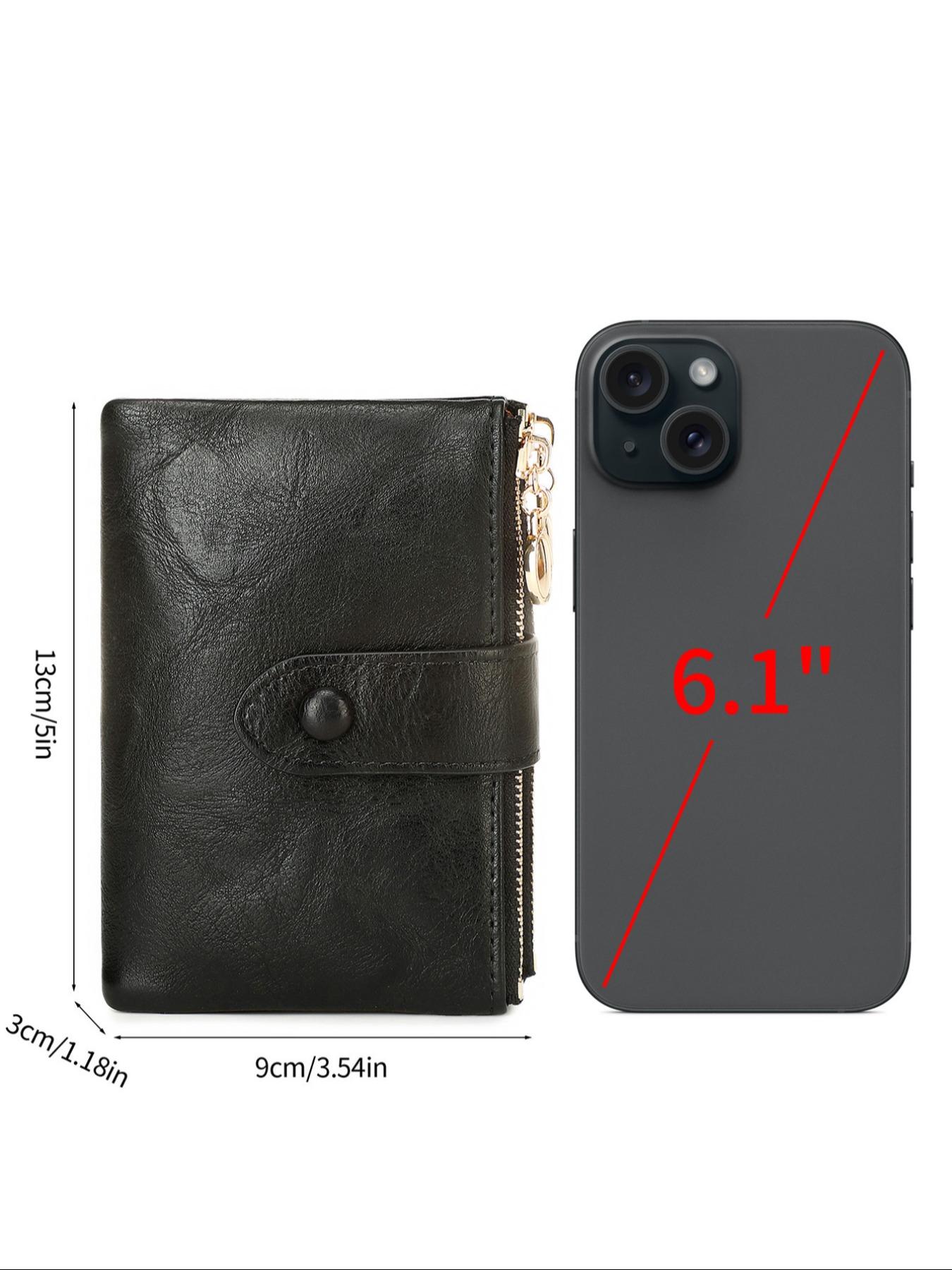 Women's Retro Zipper Short Wallet, Multi Card Slot Bifold Wallet, Fashionable Card Holder, Credit Card Organizer, Casual Versatile, RFID Blocking Wallet for Women & Girls