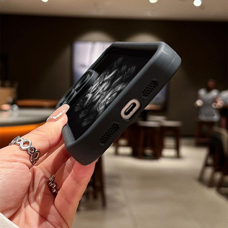 Phone case: Black And White Cherub Trio Pattern Black Sky Eye Ladder Phone Case. It Features A Precise Cutout Design for Full Protection Of Your Phone. for iPhone 17 E Air Pro ProMax iPhone16 15 14 Plus 13 12 Mini 11 X XS XR