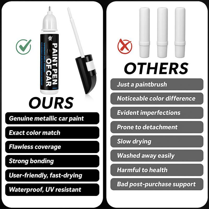 Premium 2-in-1 Car Scratch Removal Pen – Metal Tip & Brush Touch-Up Tool, Scratch Remover, Car Touch Up Paint Pen, Polishing Wax, Vehicle Scratch Repair, Shine, Complete Car Scratch Remover Kit and Car Accessories