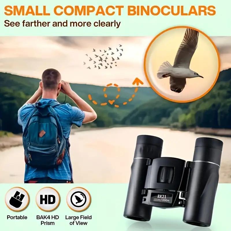 Portable HD Night Vision Binoculars, Handheld Folding Telescope, Durable Binoculars for Outdoor Hunting, Travel, Camping, Hiking, telescopes