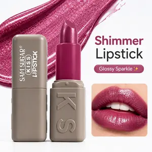Sam Sugar Diamond Pearl Lipstick Waterproof Easy to Apply Golden Shine Moisturizing Long-Lasting Matte Finish Balm