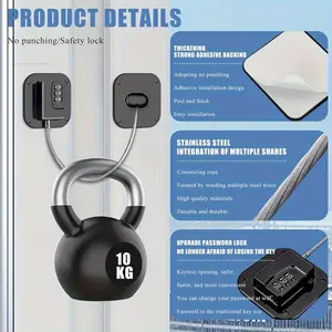 Yitape Mechanical Digital Password Lock, No Drilling, Strong Adhesive, Furniture Safe, Kitchen Refrigerator, Closet Drawer, Sliding Door Security Lock