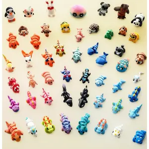 52 Pcs Articulated Flexible Fidget Toys, Mini 3D Printed Animals Bulk – Includes 3D Printed Axolotl – Great for Party Favors, Goodie Bag Stuffers, Classroom Rewards for Kids