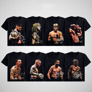 UFC Men's Short-Sleeve Fighters Collection T-Shirt, MMA Fan Champions Sports Shirt, Unisex Soft Cotton Streetwear Tee, Vintage Casual Style For UFC Fan, Fashion Short Sleeve Menswear Crewneck Top