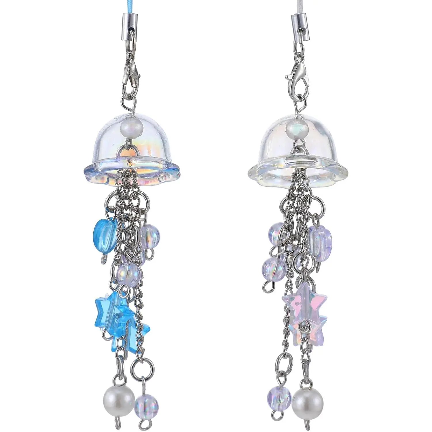 2 count Jellyfish Phone  Blue  Phone  Cute Y2k Cell Phones Straps Aesthetic Keychains Phones Case Accessories Jellyfish Decor Accessories for Cellphone Bag  Decor