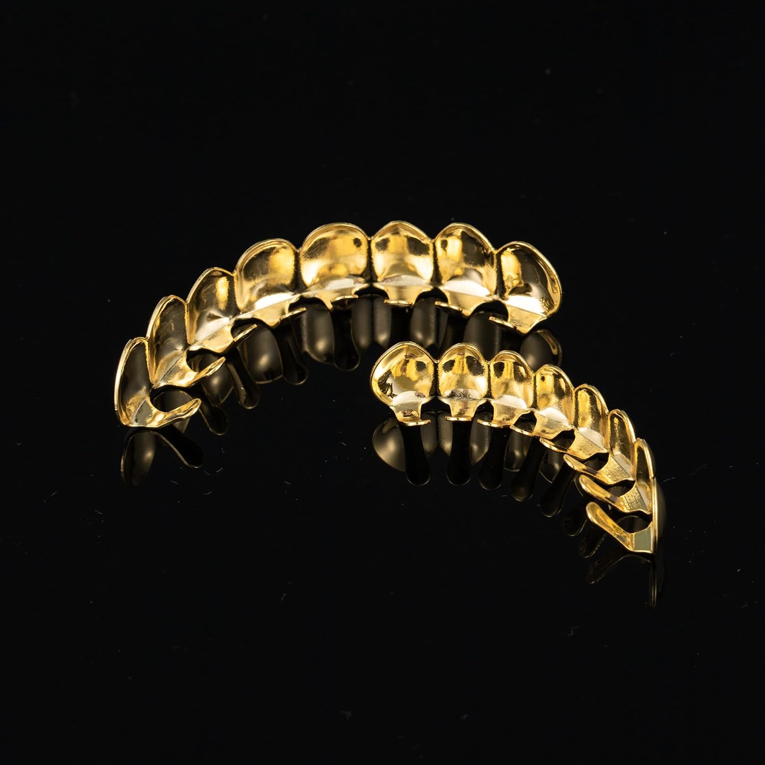 Grillz 14K Plated Gold Grills for Teeth Men 6-8 Teeth Caps Top Bottom Set Mens Mouth Dental Grillz Teeth Vampire Fangs Grillz 14K Plated Gold Grills for Teeth Men 6-8 Teeth Caps Top Bottom Set Mens Mouth Dental Grillz Teeth Vampire Fangs