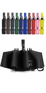 LANBRELLA Compact Reverse Folding Umbrella Auto Windproof Travel Umbrella