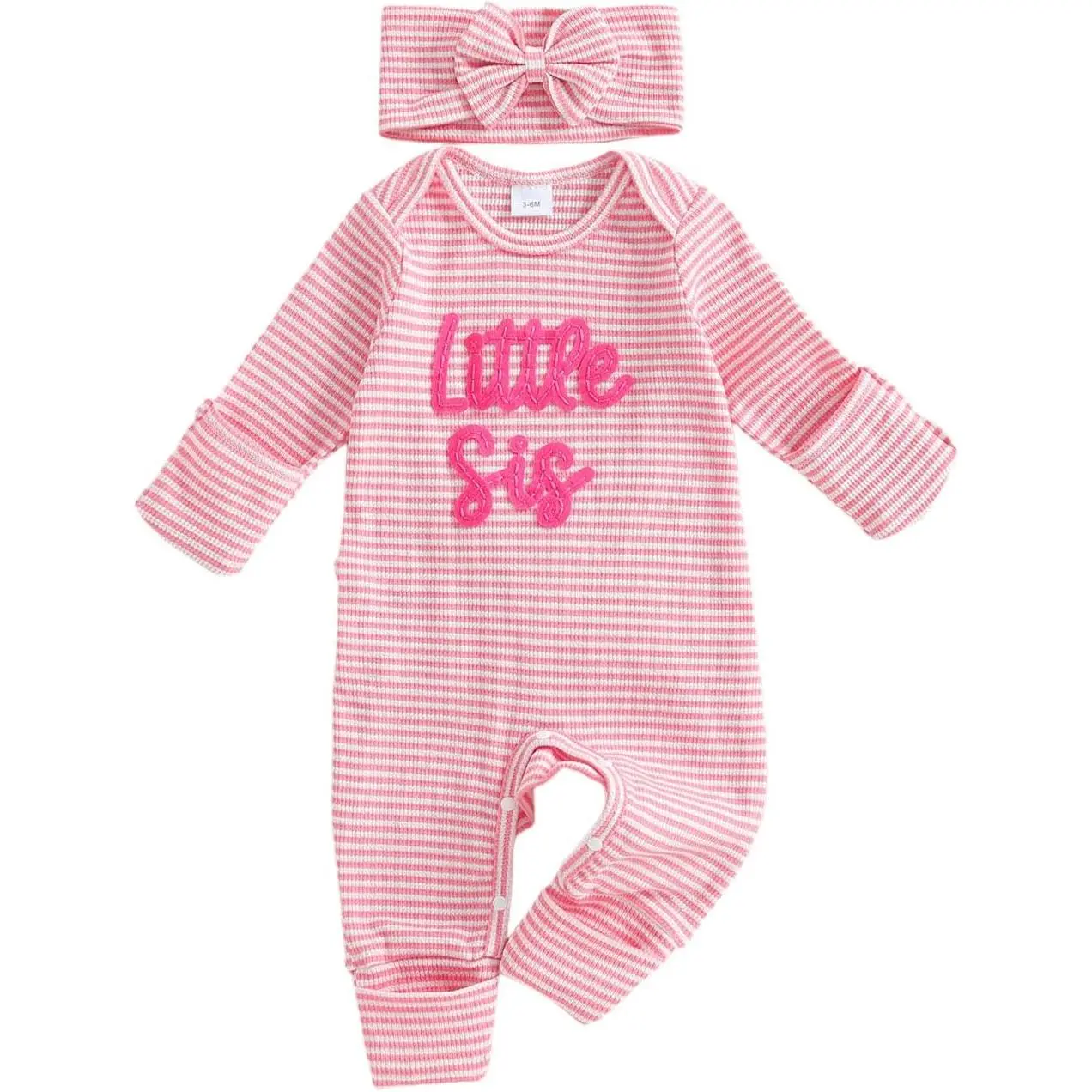 Waffle Knit Little Sis Pink