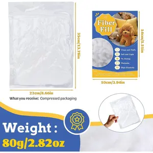 80g/2.8oz Premium Polyester Fiberfill Stuffing for Stuffed Animals, Crochet Crafts & Pillows