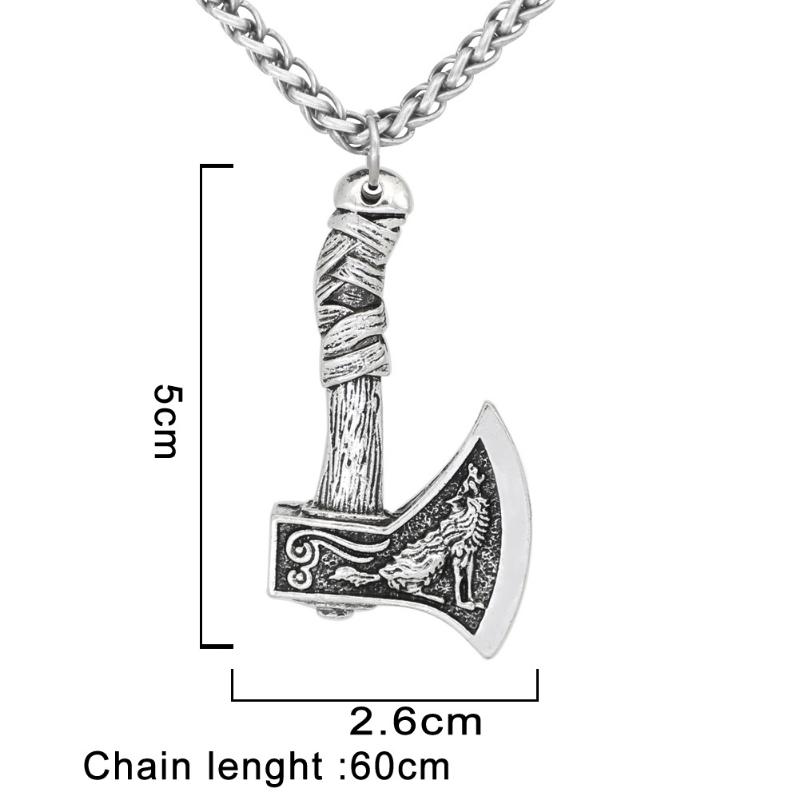 A Necklace with A Pendant Of A Manly Axe-wolf.