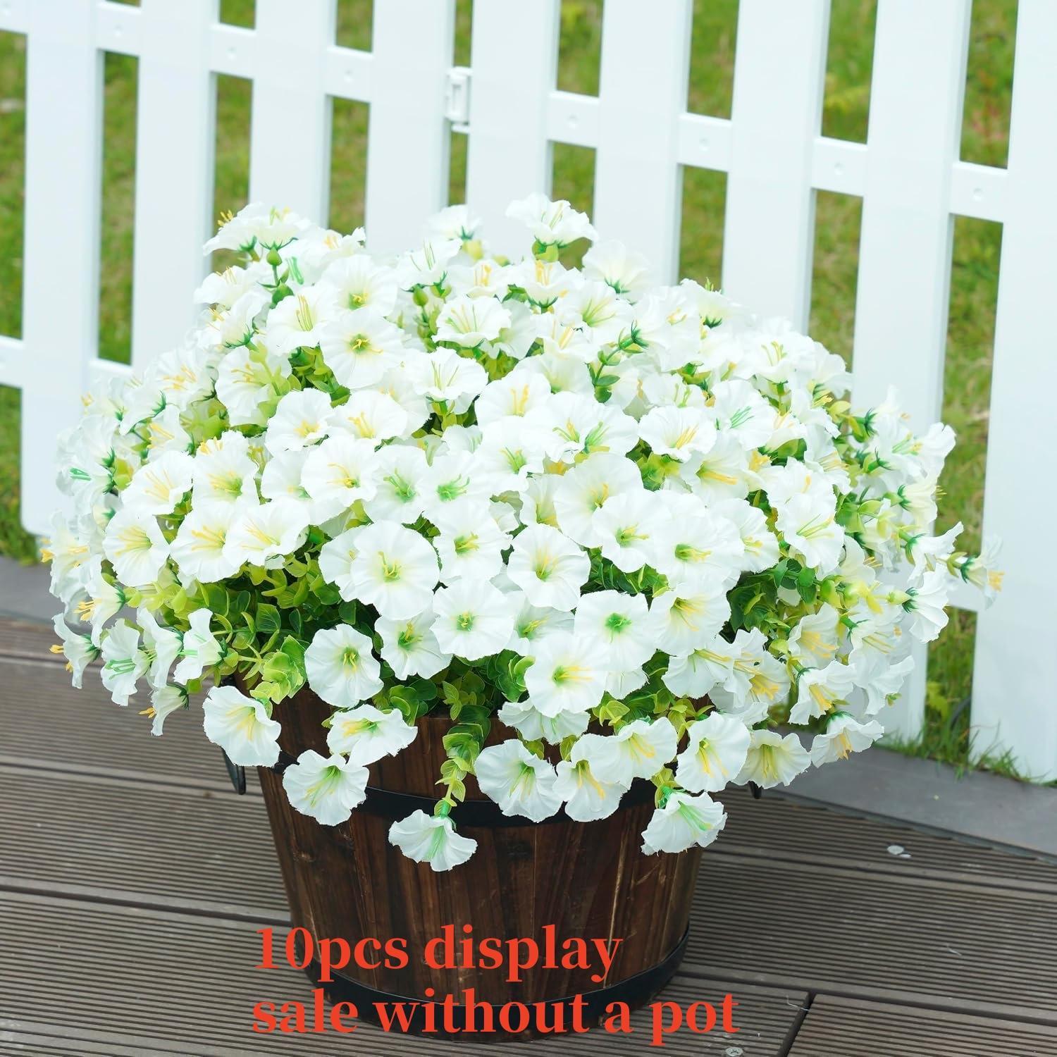 Artificial Potted Plant, 10pcs Faux Flower with UV Protective Function, Decorative Flower for Outdoor Home Flowerpot Porch Terrace Decoration #GLOBAL PICKS