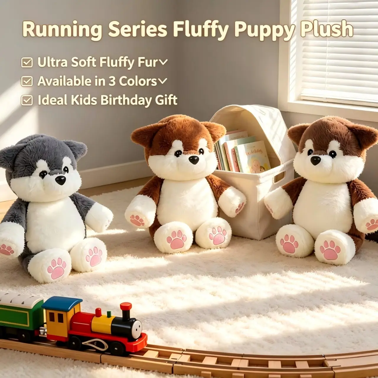 45cm Large Plush Puppy Stuffed Toy, Perfect Birthday Gift for Kids, Ideal Home Decor Item, Soft and Cuddly Companion, Kawaii Stuffed Animals