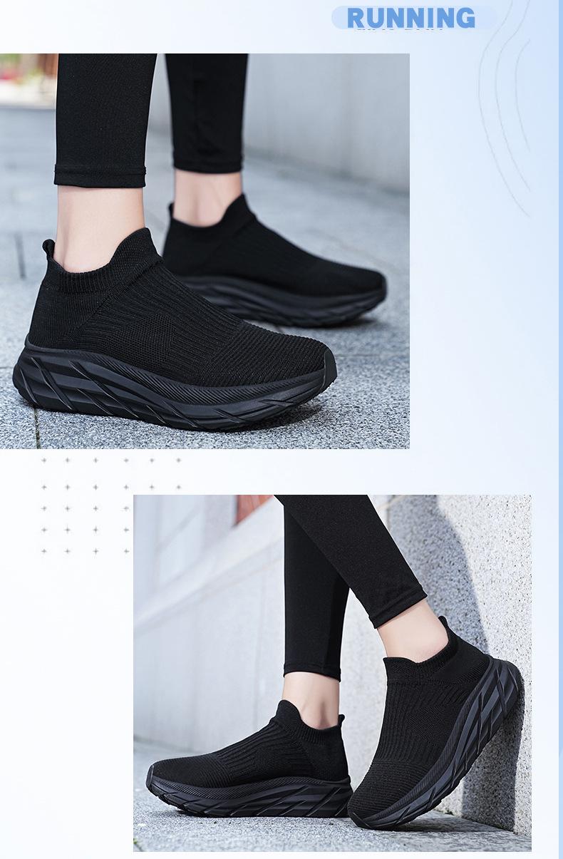 Summer thick-soled breathable mesh casual shoes for men, slip-on soft-soled running sneakers