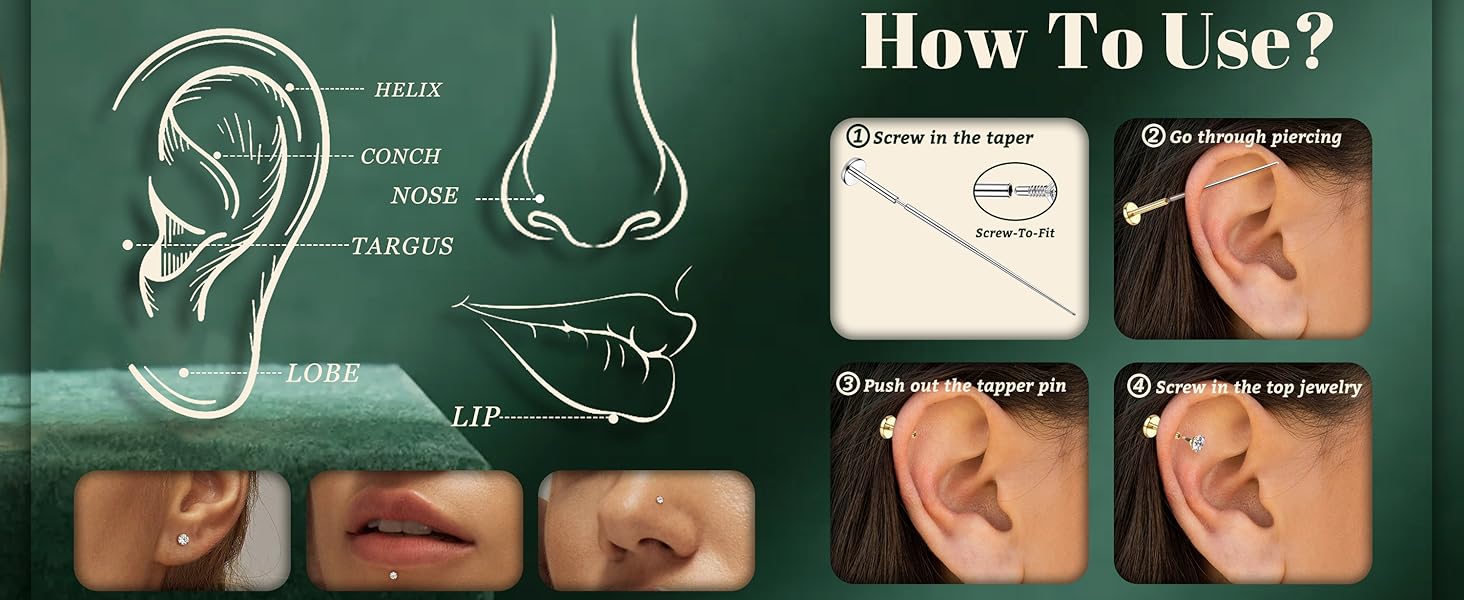 CASSIECA 3 Pairs G23 Titanium Flat Back Earrings Hypoallergenic 14K Plated Gold Filled Internal Thread Stud Earring 16G 18G Cartilage Helix Tragus Conch Piercing Jewelry Nose Lip Labret Studs for Women Men CASSIECA 3 Pairs G23 Titanium Flat Back Earrings Hypoallergenic 14K Plated Gold Filled Internal Thread Stud Earring 16G 18G Cartilage Helix Tragus Conch Piercing Jewelry Nose Lip Labret Studs for Women Men