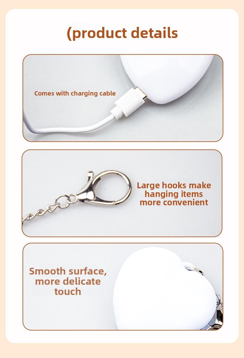 [Buy 1 Get 1 Free]Touch Sensing LED Glowing Charm Keychain Chargeable Cute Birthday Gift