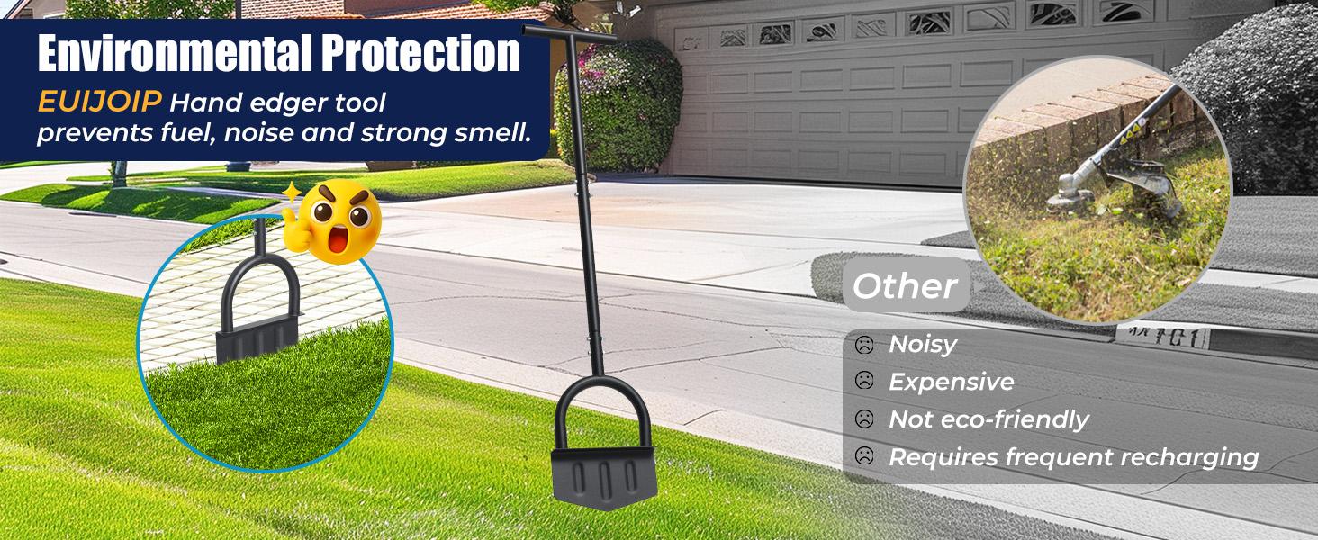 Heavy-Duty Manual Grass Edger Tool - 39 Inch Half Moon Lawn Edger with ...