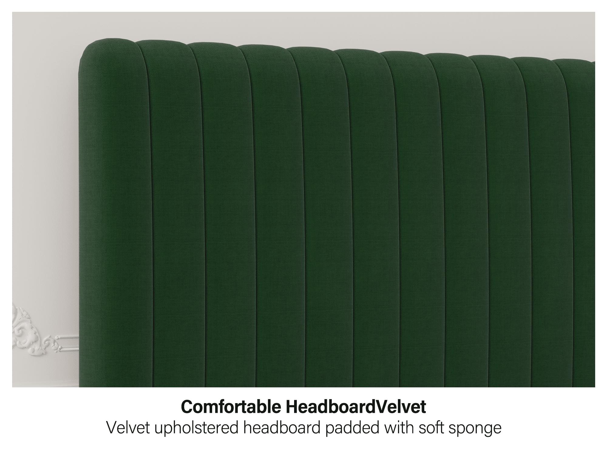 - Multi-Color Velvet Upholstered Bed Frame (White/Black/Pink/Green/Blue), Vertical Channel Tufted Headboard & Footboard, Multi-Size (Twin/Full/Queen/King), Soft Plush Comfort